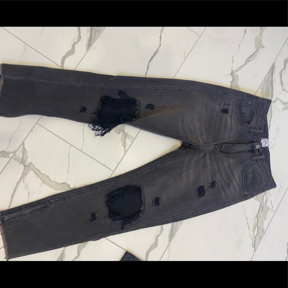 Black ripped jeans